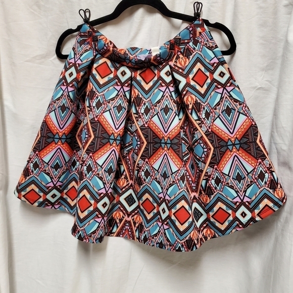 Alya skirt Multicolor geometric print  Casual Skirt M - Picture 1 of 6